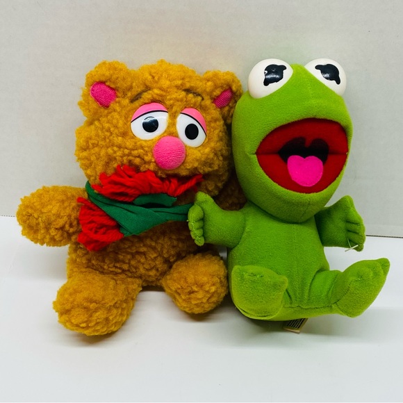 Muppet Babies Vintage Kermit & Fozzie Plush McDonalds 1987 Henson Associates Toy - Picture 12 of 12